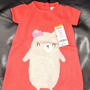 New NWT Gymboree Bear Cotton Sweater Dress Baby Girl 9-12 months